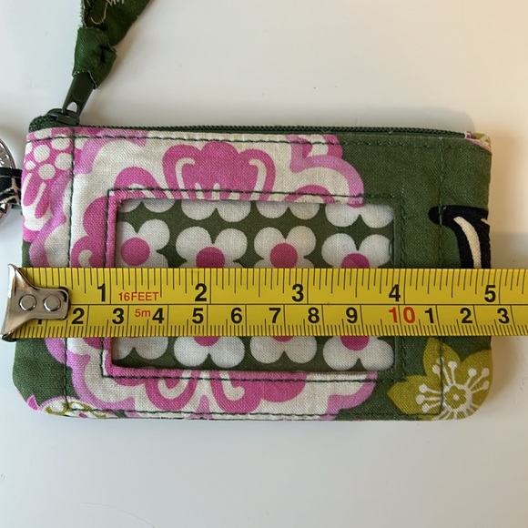 Vera Bradley Olivia Pink Zip Top ID Card Lanyard Keyring Case Wallet Like New - Picture 5 of 7